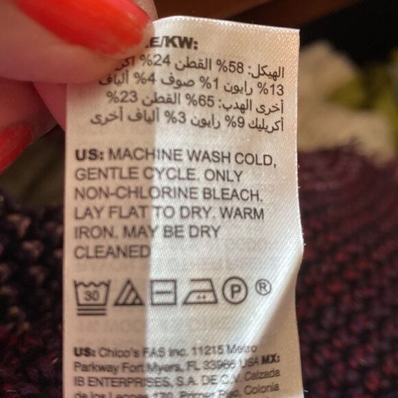 Chico’s Jacket Cotton Knit Purple and Red Violet Size 0 US Small - Picture 9 of 9